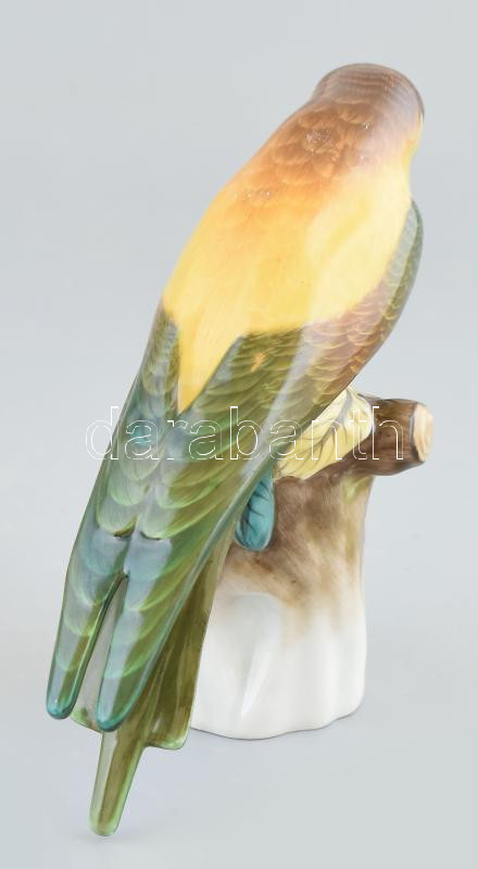 Herendi Zöld Küllő, kézzel festett porcelán, jelzett, hibátlan, m: 15 cm - Image 2