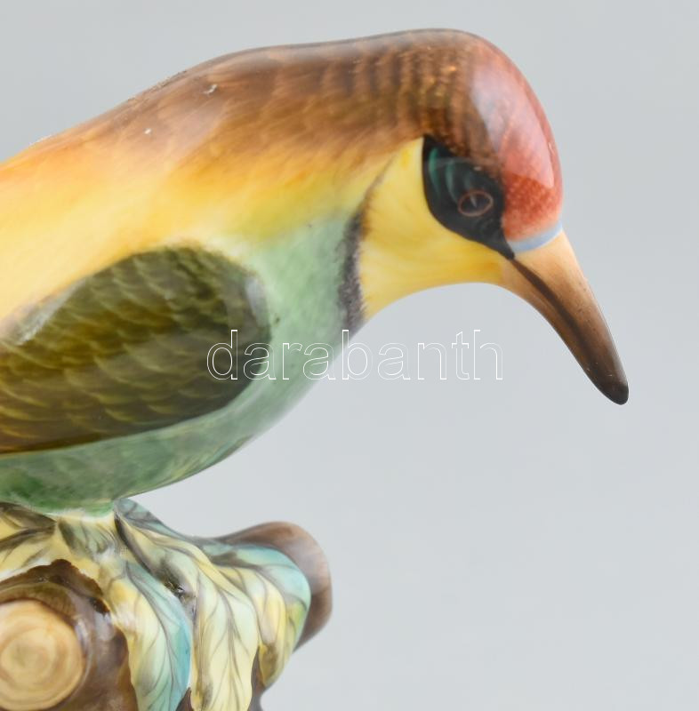 Herendi Zöld Küllő, kézzel festett porcelán, jelzett, hibátlan, m: 15 cm - Image 3