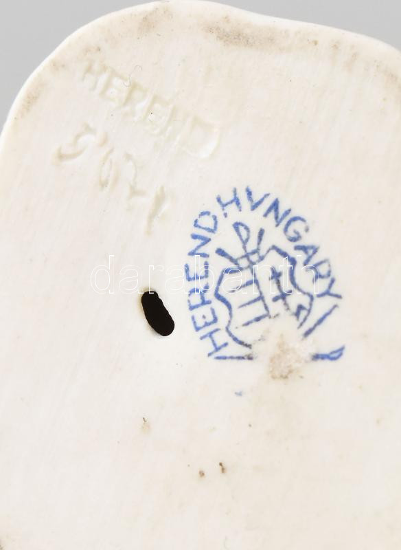 Herendi Zöld Küllő, kézzel festett porcelán, jelzett, hibátlan, m: 15 cm - Image 4