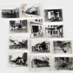 1941 12 db fotó Kassa bombázásáról, 6x8 cm és 6x9 cm közötti méretben