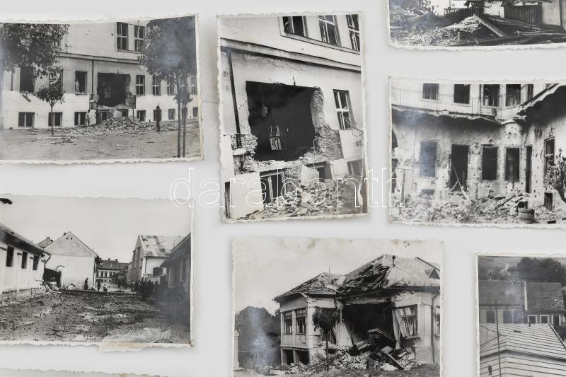 1941 12 db fotó Kassa bombázásáról, 6x8 cm és 6x9 cm közötti méretben - Image 2