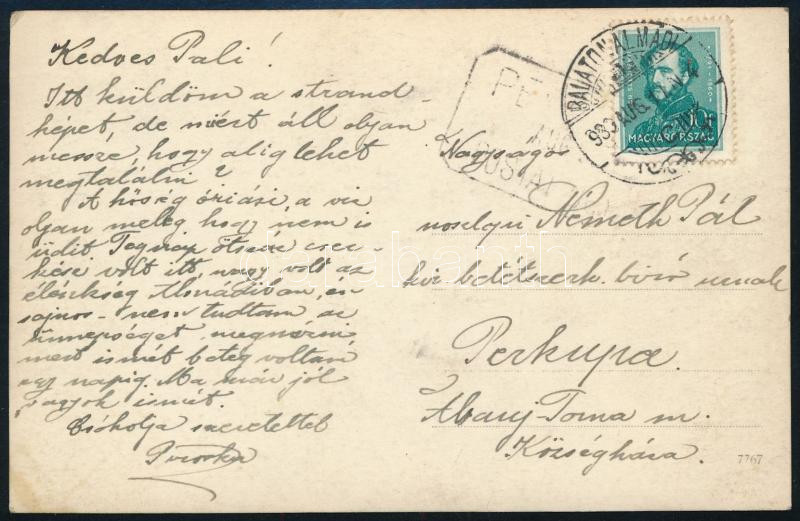 1933 Fürdőzők Balatonalmádiban, fotólap, 9×13 cm - Image 2