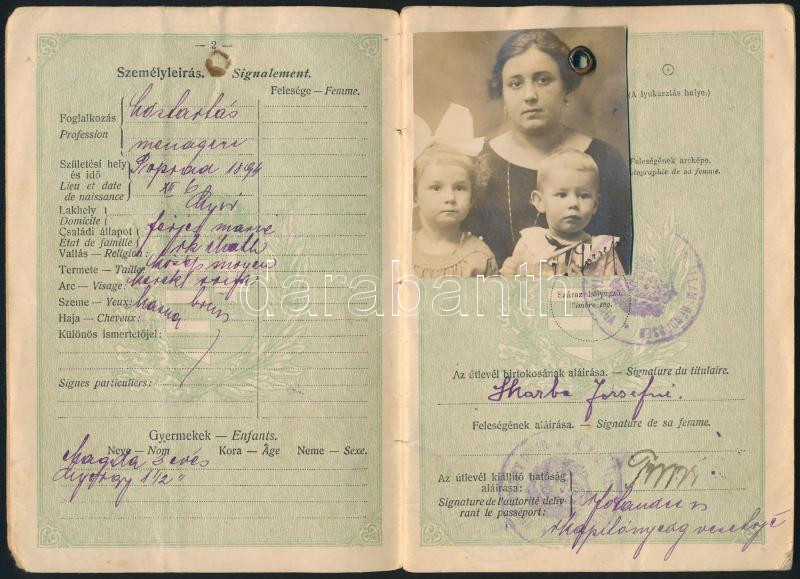 1924 A Magyar Királyság által kiállított fényképes útlevél / Hungarian passport