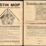 cca 1930 Tistin Mop padló- és bútortisztító, kétoldalas reklámlap, kisebb szakadásokkal + Gramofon igénylőlap, kitöltetlen