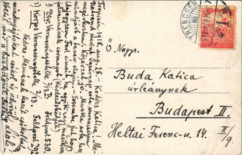 1918 Trencsénteplic, Trencianske Teplice; látkép, fürdő / general view, spa (EB) - Image 2