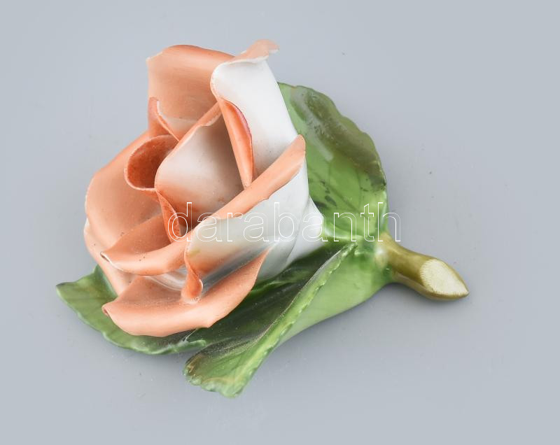 Herendi rózsa, kézzel festett porcelán, jelzett, apró lepattanásokkal, 9x7,5cm - Image 2