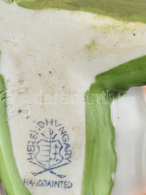 Herendi rózsa, kézzel festett porcelán, jelzett, apró lepattanásokkal, 9x7,5cm - Image 3