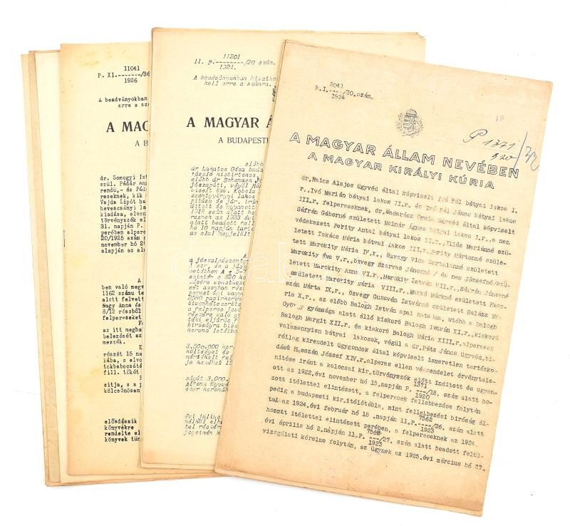 1924-1927 11 db bírósági ítélet