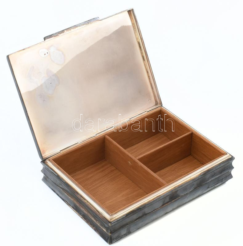 Ezüst (Ag) ládika. Jelzett. cca 1950 Nettó 325 g, 20x14 cm - Image 3