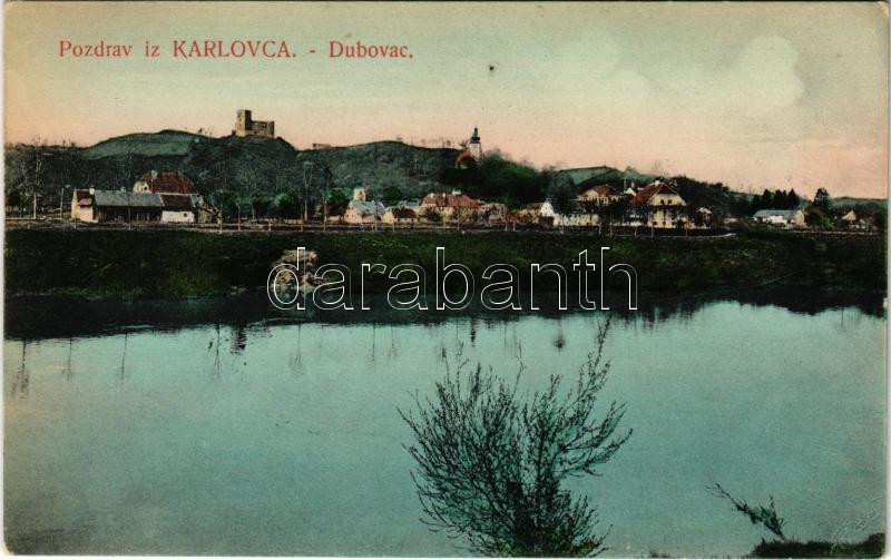1909 Károlyváros, Karlovac; Predgradje Dubovac / Dobóc vára. M. Fogina kiadása / castle (EK)