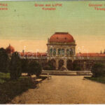 1913 Lipik, Kursalon / fürdő, társalgóterem / spa, bath + 'BROD - NAGY-KANIZSA 62. SZ.' vasúti mozgóposta bélyegző (EK)