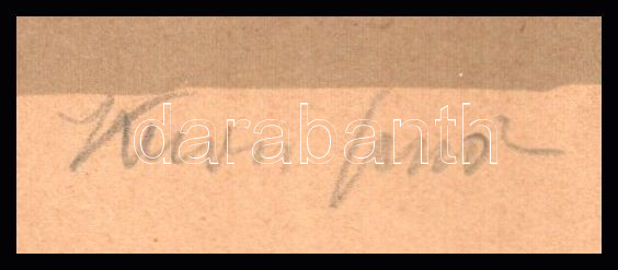 Kron Jenő (1882-1974): Olasz város. Litográfia, papír, jelzett, foltos, sérült, 19,5x14,5 cm - Image 3