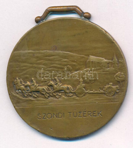 Berán Lajos (1882-1943) 1941. 'Szondi tüzérek / Becsülettel szolgált a hazáért' Br emlékérem füllel (45mm) T:2,2- patina HPII 246.