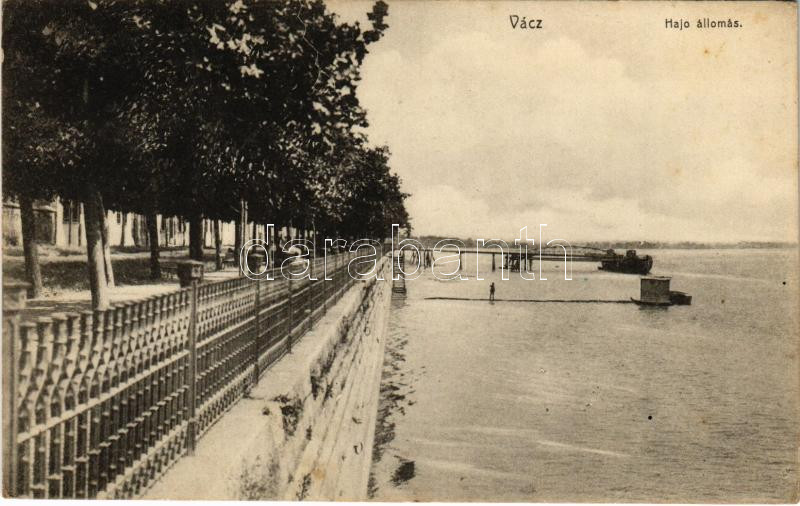 1925 Vác, Hajóállomás. Schmidt Ferenc kiadása (EK)