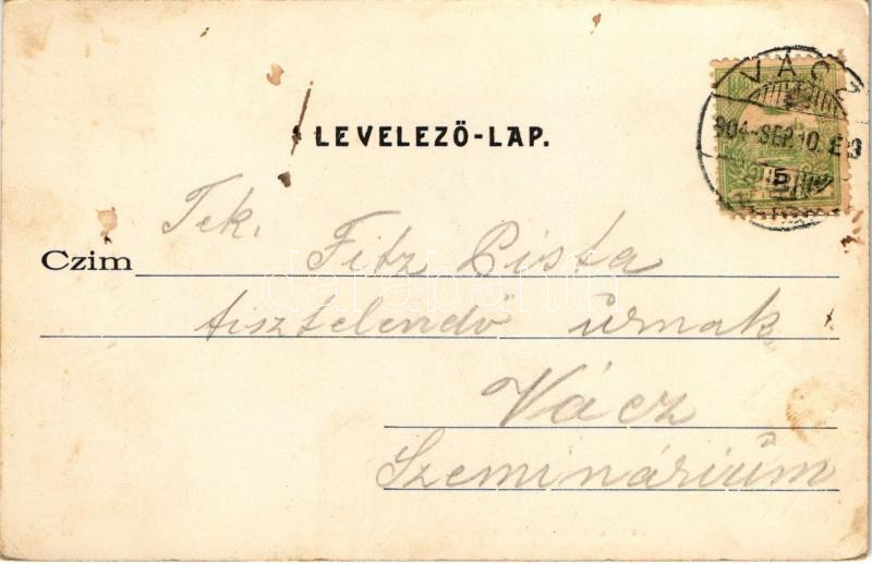 1904 Vác, Szentháromság szobor. Divald Károly 596. sz. (fl) - Image 2