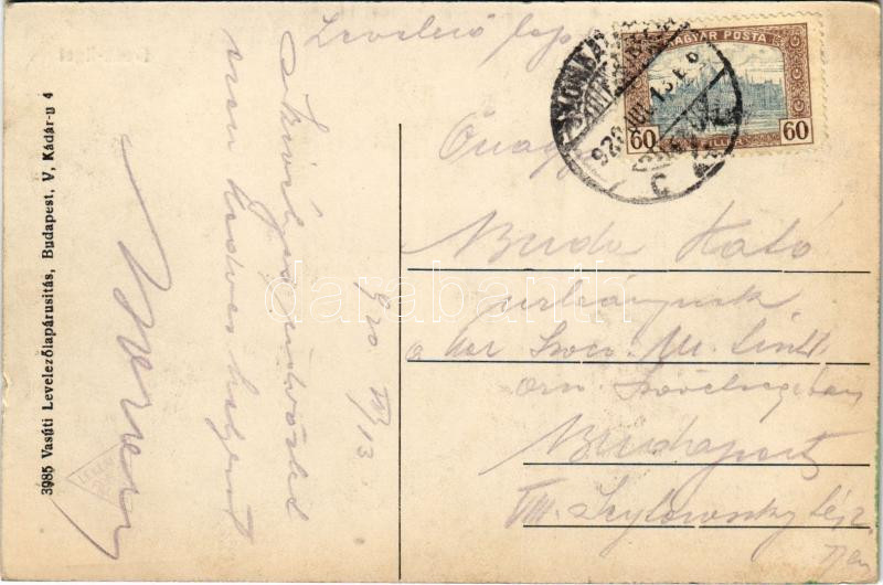 1920 Szombathely, Deák liget, Múzeum. Vasúti Levelezőlapárusítás 3985. - Image 2