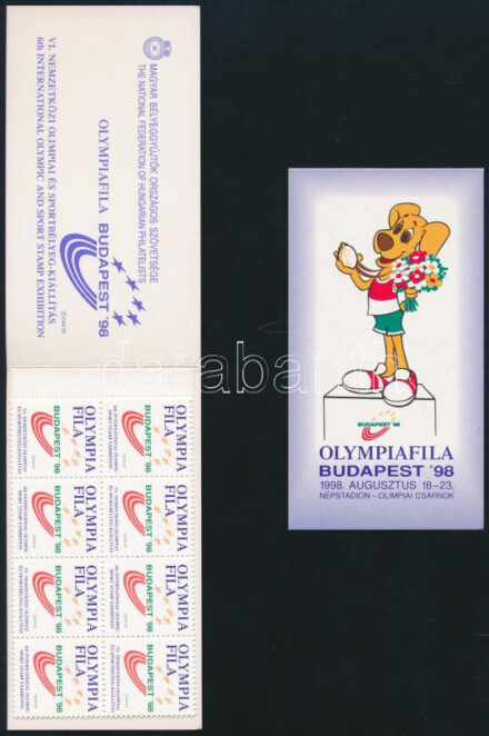 1998 Olympiafila Budapest 2 db levélzáró füzet