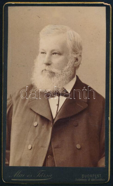 cca 1900 Férfi vizitkártya Mai Manó műteréből.