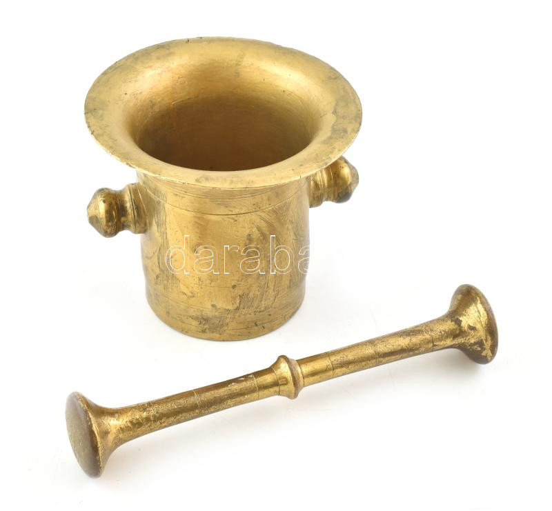 Nagyméretű réz mozsár d: 16 cm, m: 12 cm
