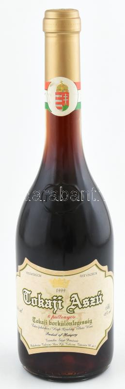 1999 Tokaji 6 puttonyos aszú. Tolcsva-Bor Kft. 0,5l. Szakszerűen tárolt palack.