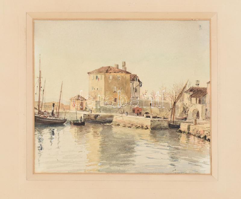Jelzés nélkül: Volosco. Akvarell, papír. Paszpartuban. 19x22cm