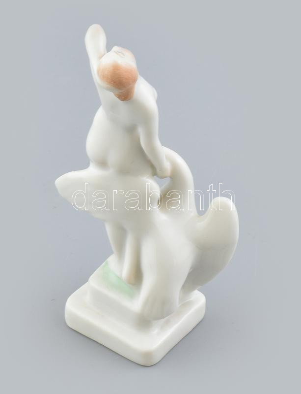 Herendi Léda és a hattyú. Kézzel festett, jelzett, hibátlan 10 cm - Image 2