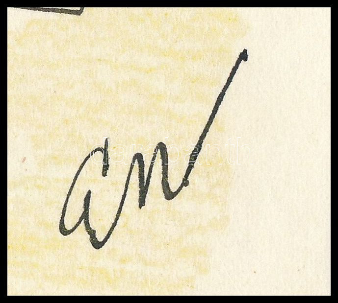 Endrődi István (1920-1988): 'Ne csodálkozzon apuskám, nagyobb honoráriumot kaptam a Marikától!...' (karikatúra). Tus, akvarell, ceruza, papír. Jelezve jobbra lent. Papírra kasírozva. Endrődi István autográf ajándékozási soraival - Image 2