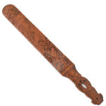 Kínai lapozó. Kézzel faragott bambusz, h: 40,5 cm