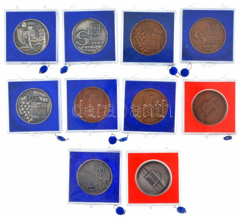 ~1980. 10db-os, városi bronz és ezüstpatinázott bronz emlékérem pár, öt különböző város, mind műanyag, plombált ÁPV tokban (32mm) T:1 - Image 2