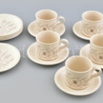 5 személyes angol reggeliző készlet, porcelán, jelzett, hibátlan.