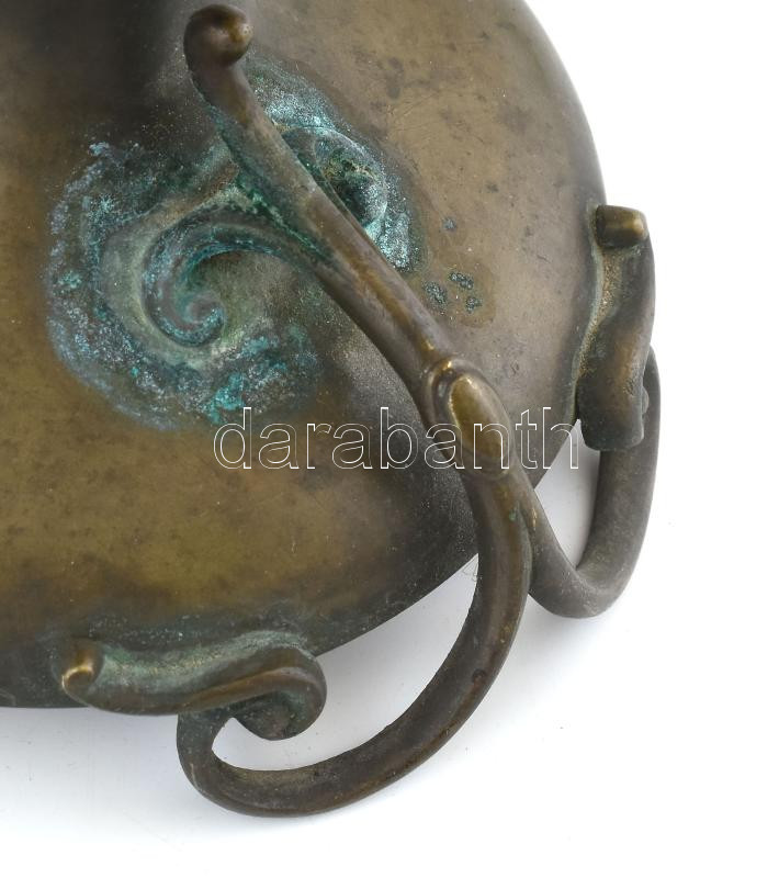 Bronz gyertyatartó, kopásokkal, m: 18 cm - Image 2