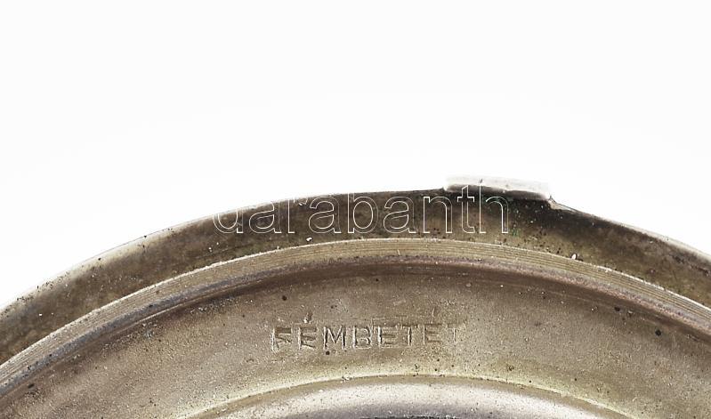 Ezüst (Ag) pudrié, vésett, d: 6,5 cm, jelzett, bruttó: 50 g - Image 3