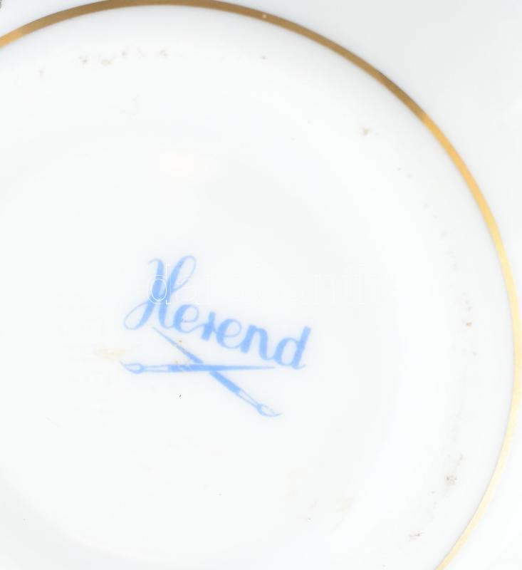 3dh Herendi bonbonier, kézzel festett, apró kopásokkal, kis lepattanással d: 7,5-12cm - Image 3