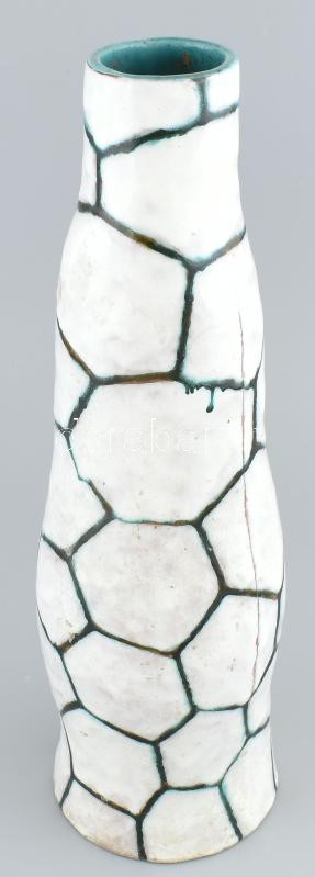 Slakta 1965 jelzéssel: Retró kerámia váza, kopásokkal, m: 37,5 cm