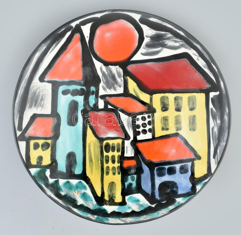 Reguly jelzéssel: Retró fali tál, hibátlan, d: 29 cm