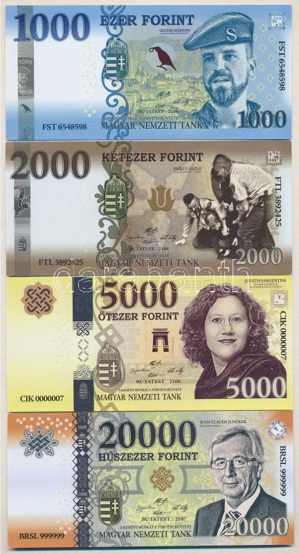 2018. 'Soros pénz' 1000Ft + 2000Ft + 5000Ft + 20.000Ft fantázia bankjegy T:I