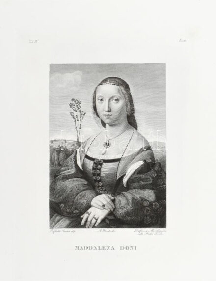 Cca. 1830. Delfini e Marchesi: Maddalena Doni. Rézmetszet, papír. Ázási nyomokkal. 30x20cm