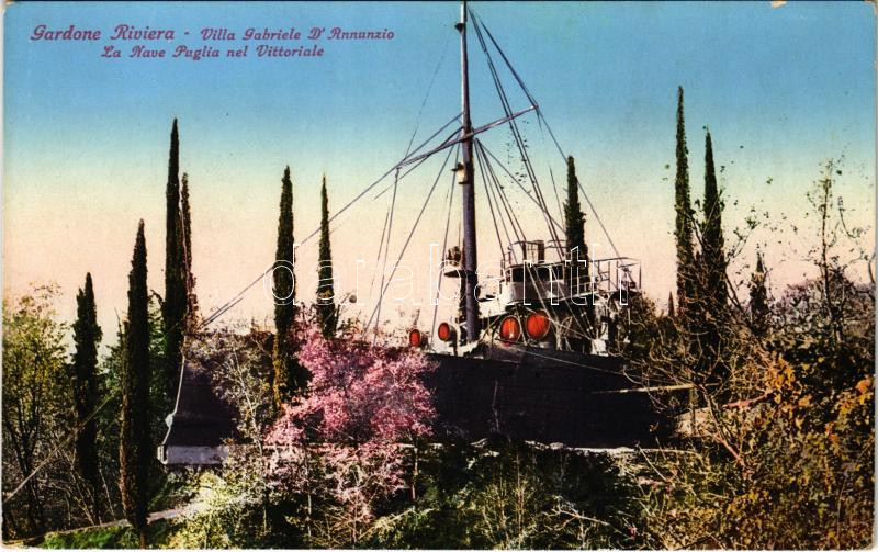 1930 Gardone Riviera, Villa Gabriele D'Annunzio, La Nave Puglia nel Vittoriale (EK)