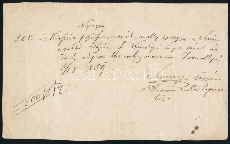 1859-1866 3 db nyugta-ellennyugta egyházi adókról, magyar nyelven, kisebb szakadásokkal, - Image 2