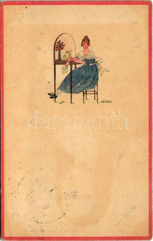 1922 Lady art postcard. Serie 14-3. s: Anny Tekauz (EB)