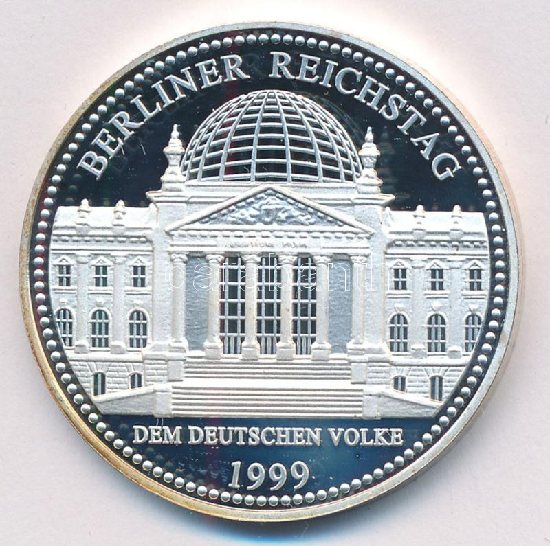Németország 1999. 'Berlin / Reichstag' ezüstözött Cu-Ni emlékérem (40mm) T:PP patina Germany 1999. 'Berlin / Reichstag' silver plated Cu-Ni medallion (40mm) C:PP patina