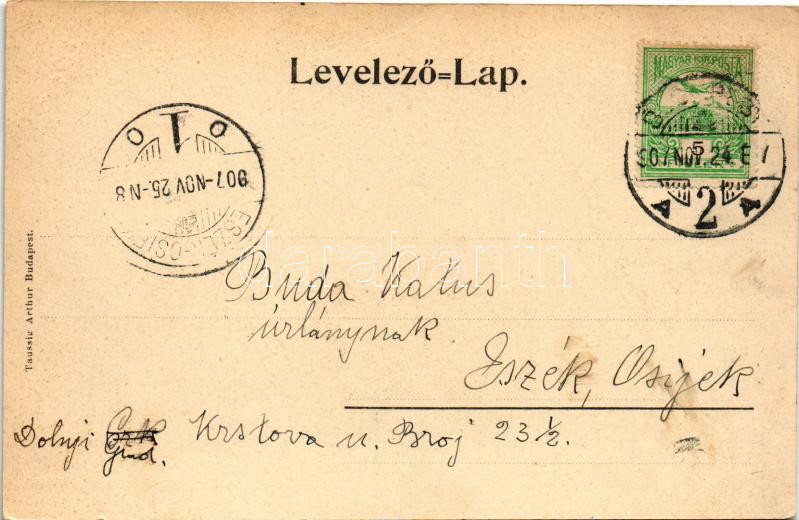 1907 Budapest I. Királyi vár, Étterem, belső. Taussig Arthur 5698. - Image 2
