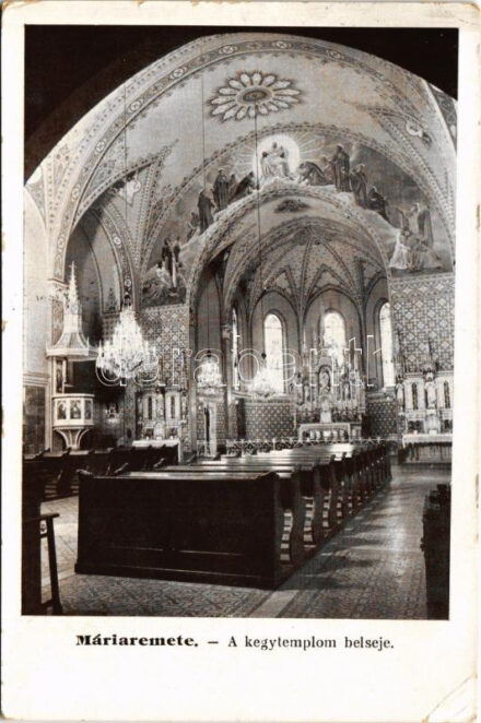 1937 Budapest II. Máriaremete, Mária-Remete; Kegytemplom, belső (EK)