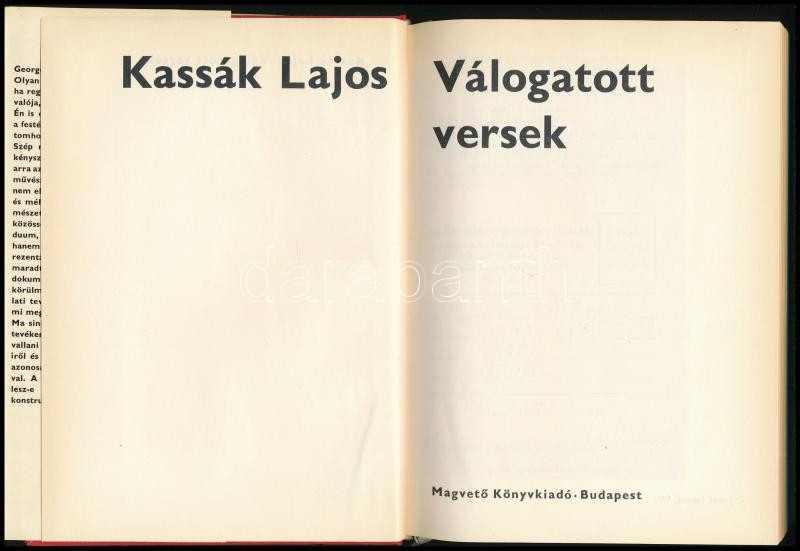 Kassák Lajos: Válogatott versek. Magvető Könyvkiadó, Bp. 1973. Kiadói kartonált vászonkötésben, papírborítóval. Jó állapotban, ajánlással: Kassák Lajosné, Carl László műgyűjtőnek. ' Carl Lászlónak, hogy mégse feledhessen - Image 2