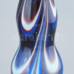 Murano fodros üveg váza, jelzés nélkül, hibátlan, m: 34 cm