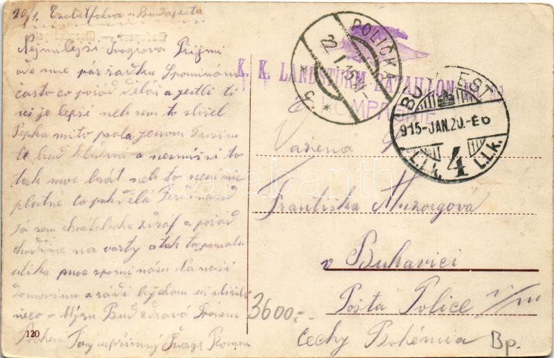 1915 Budapest XIII. Margitsziget, József főherceg villa + 'K.u.k. Landsturm Bataillon No. 90. 2. Kompagnie' (EK) - Image 2