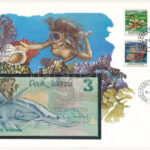 Cook-szigetek 1987. 3D felbélyegzett borítékban, bélyegzéssel T:I Cook Islands 1987. 3 Dollars in envelope with stamp and cancellation C:UNC