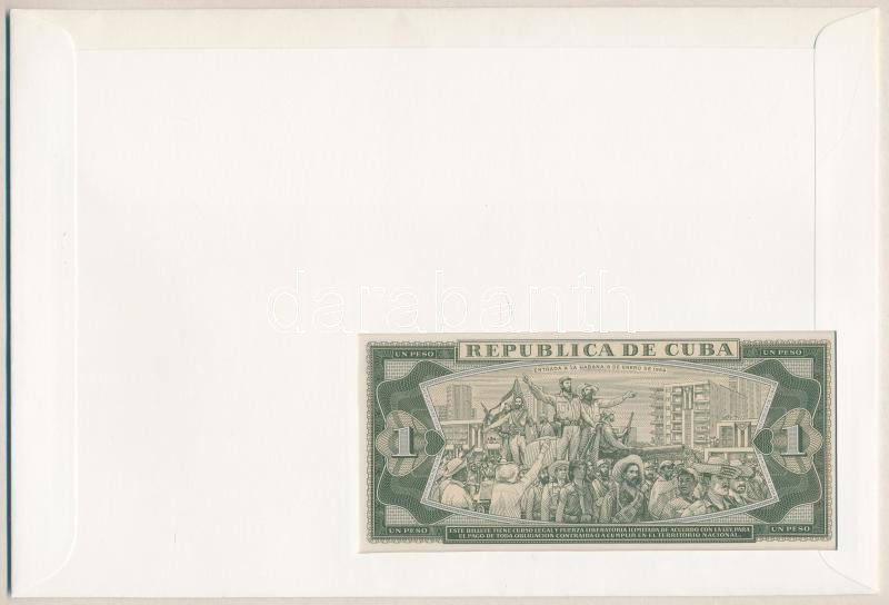 Kuba 1982. 1P felbélyegzett borítékban, bélyegzéssel T:I Cuba 1982. 1 Peso in envelope with stamp and cancellation C:UNC - Image 2