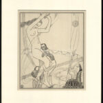 Kozma Lajos (1884-1948): Körforgás. Cinkográfia, papír, jelzett a cinkográfián, paszpartuban, 20×17 cm