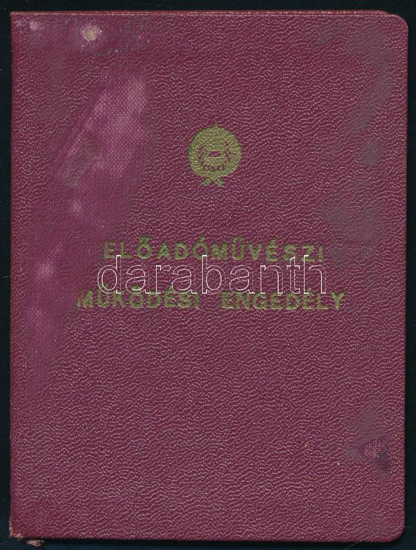 1967 Előadóművészi működési engedély bábszínész részére